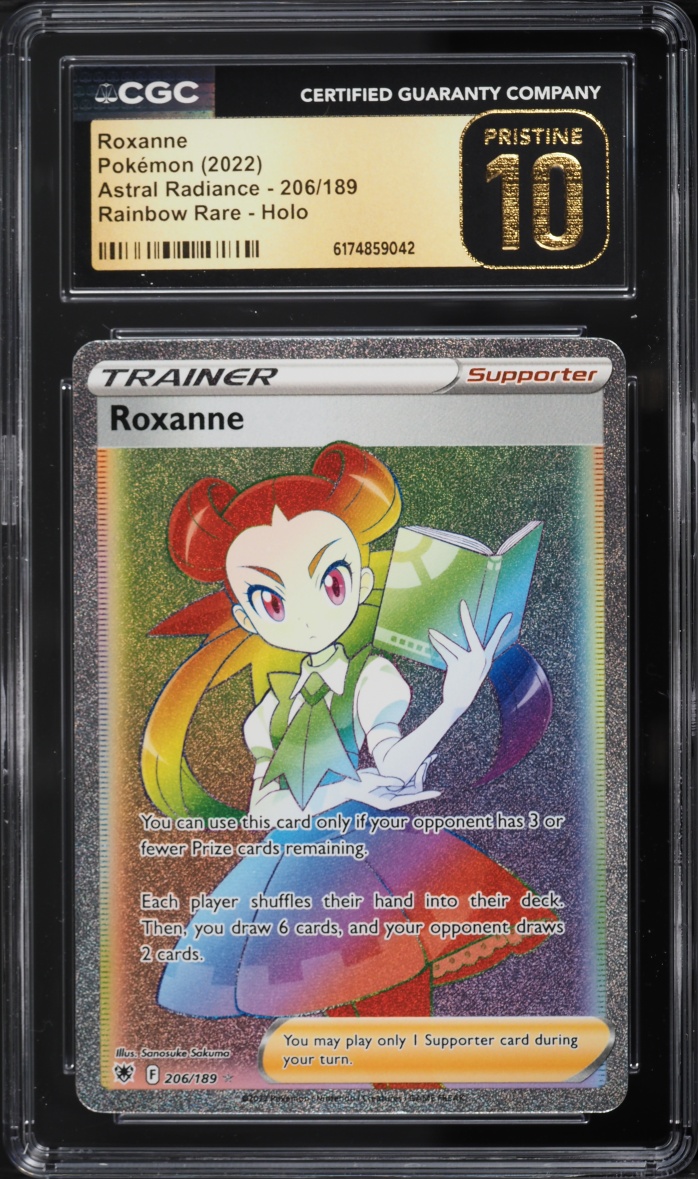 2022 Pokemon Sword & Shield Astral Radiance Rainbow Rare Roxanne #206 CGC 10 PRISTINE