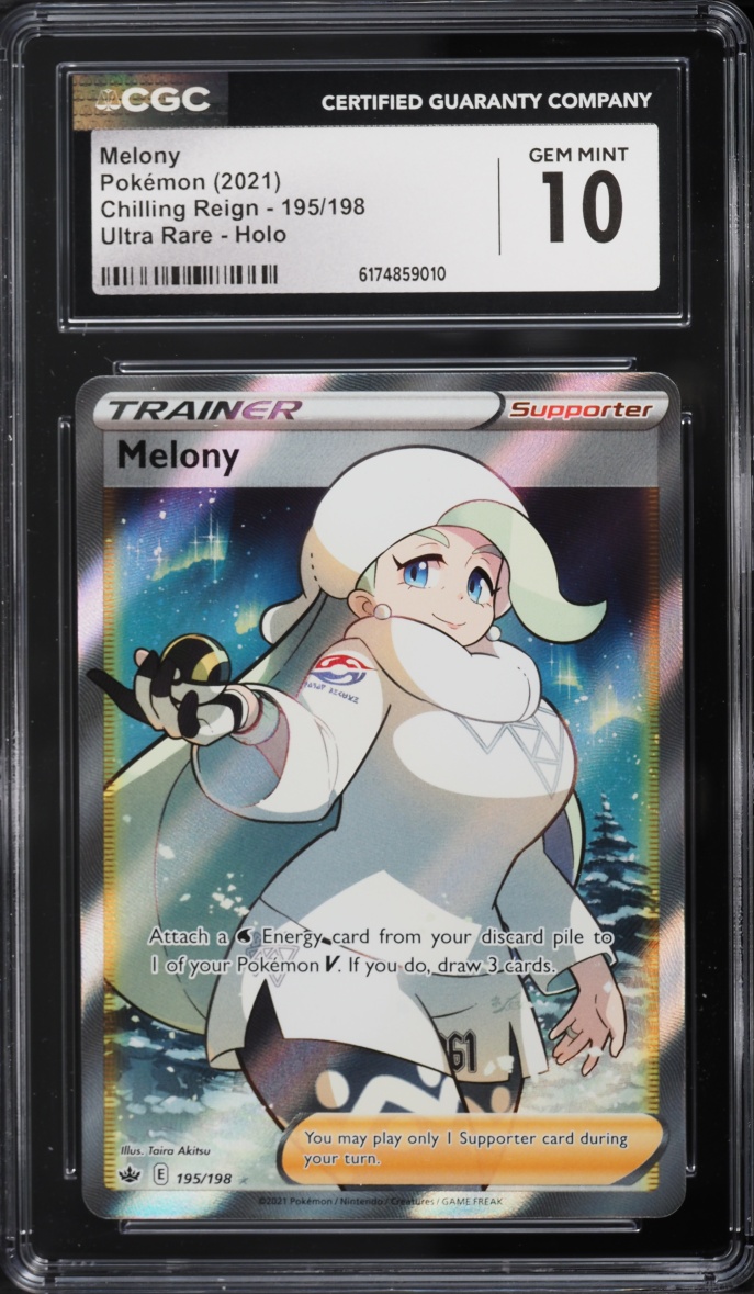 2021 Pokemon Sword & Shield Chilling Reign Full Art Melony #195 CGC 10 GEM MINT