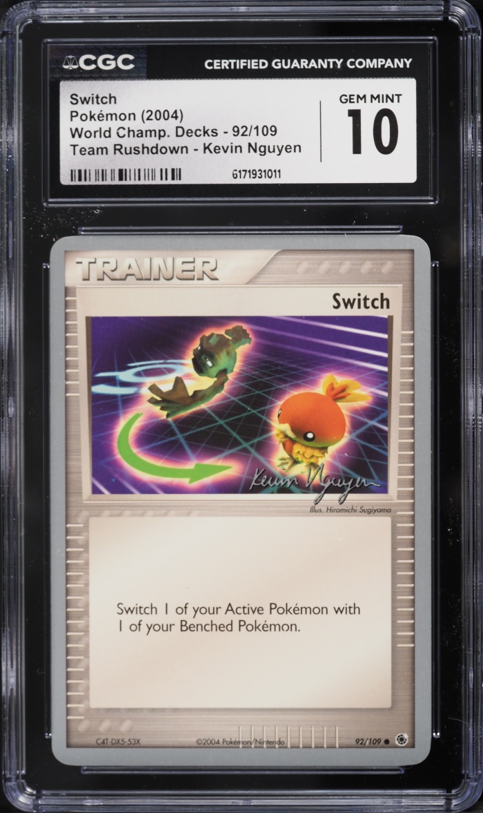 2004 Pokemon World Championships Decks Team Rushdown Kevin Nguyen Switch #92 CGC 10 GEM MINT