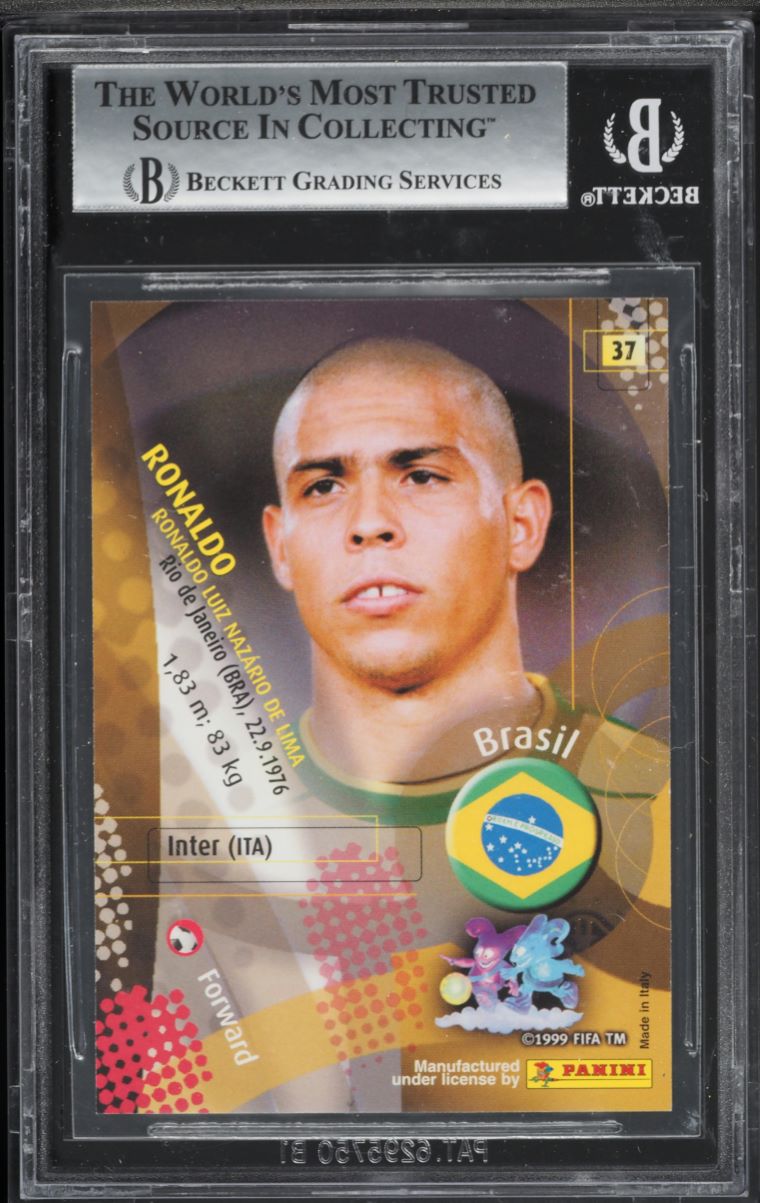 2002 Panini World Cup Korea Japan Ronaldo #37 BGS 9 MINT