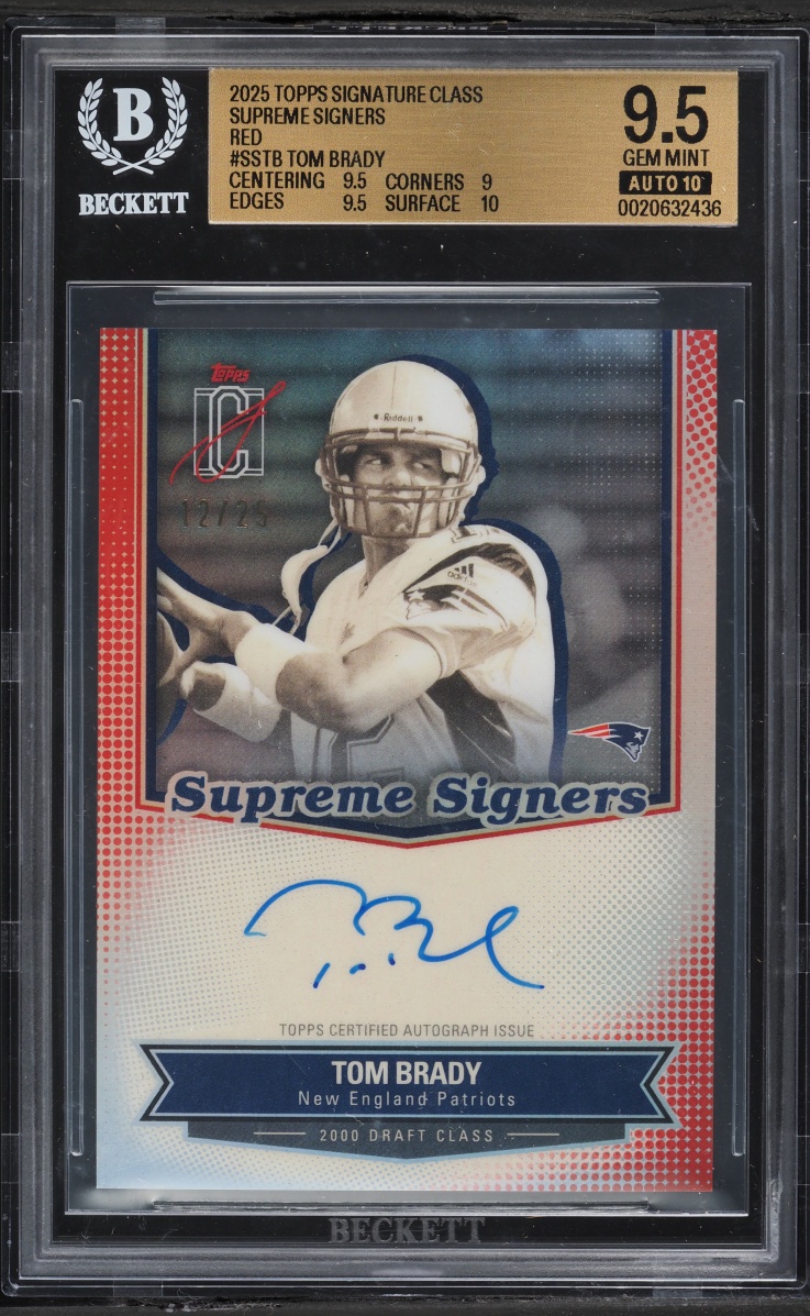 2025 Topps Signature Class Supreme Signers Red Tom Brady AUTO JSY # 12/25 #SS-TB BGS 9.5 GEM