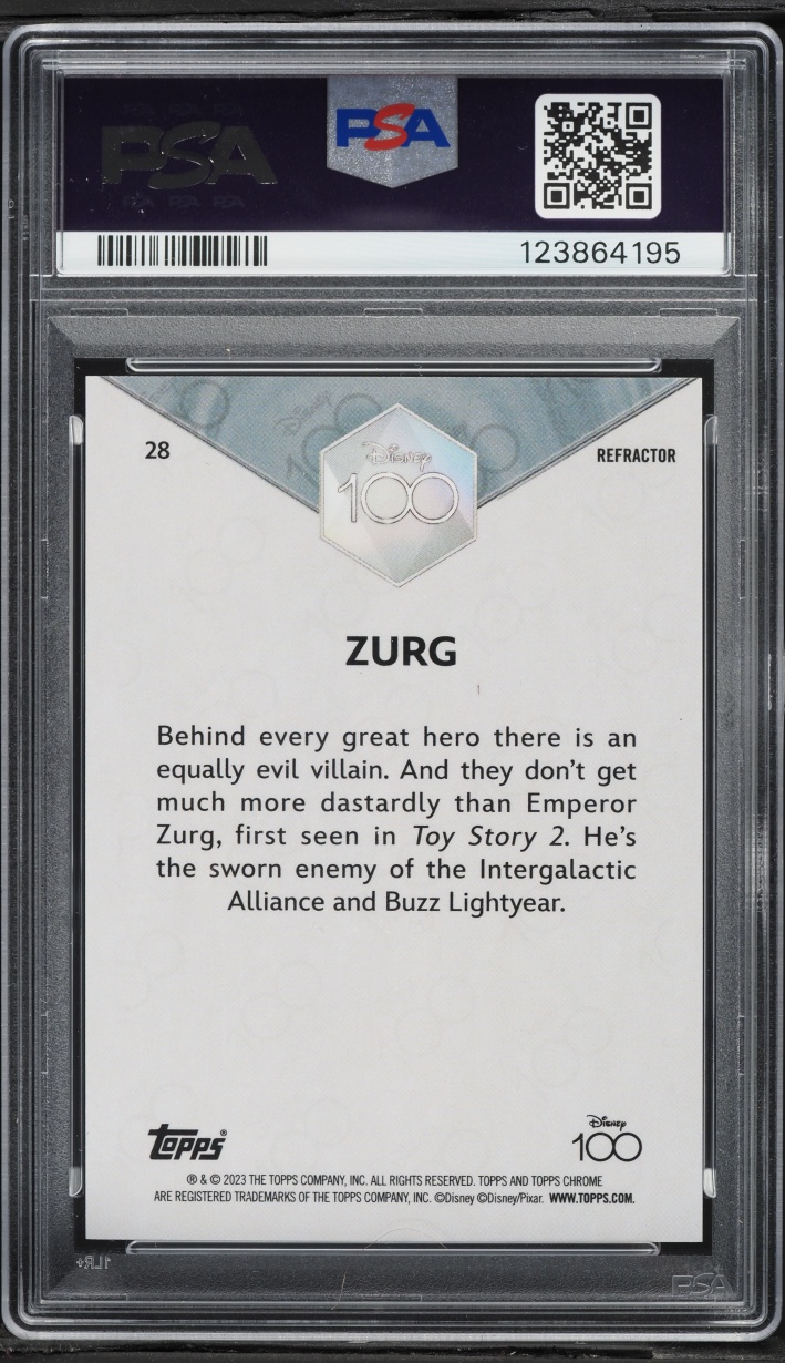2023 Topps Chrome Disney 100 Refractor Zurg #28 PSA 10 GEM MINT - Photo 2