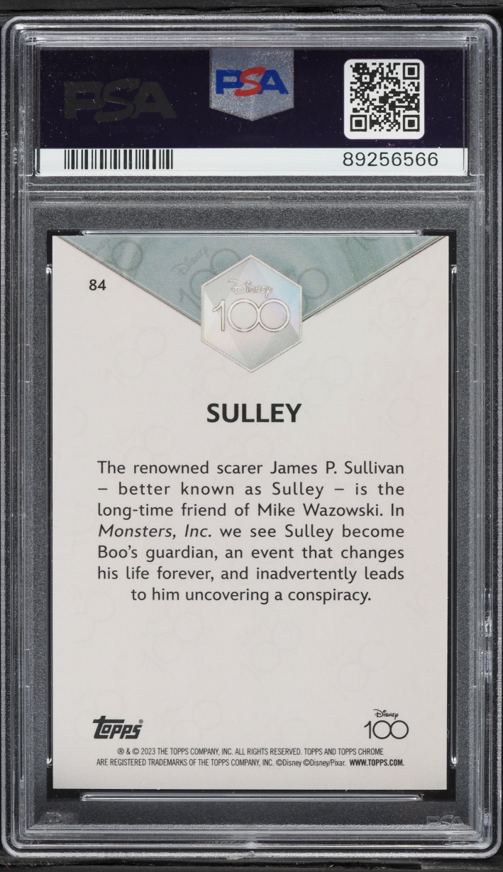 2023 Topps Chrome Disney 100 Pink Refractor Sulley /399 #84 PSA 10 GEM MINT - Photo 2