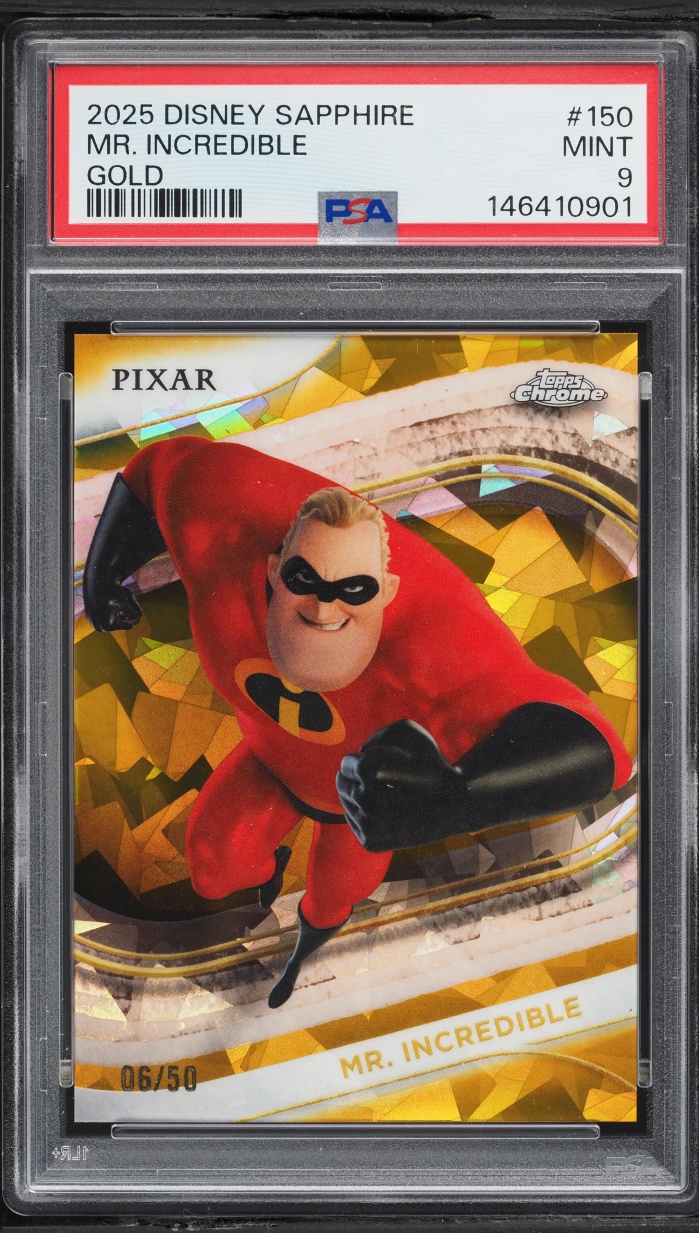 2025 Topps Chrome Disney Sapphire Edition Gold Mr. Incredible /50 #150 PSA 9 MINT