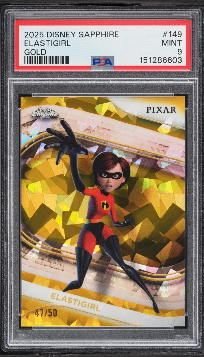 2025 Topps Chrome Disney Sapphire Edition Gold Elastigirl /50 #149 PSA 9 MINT