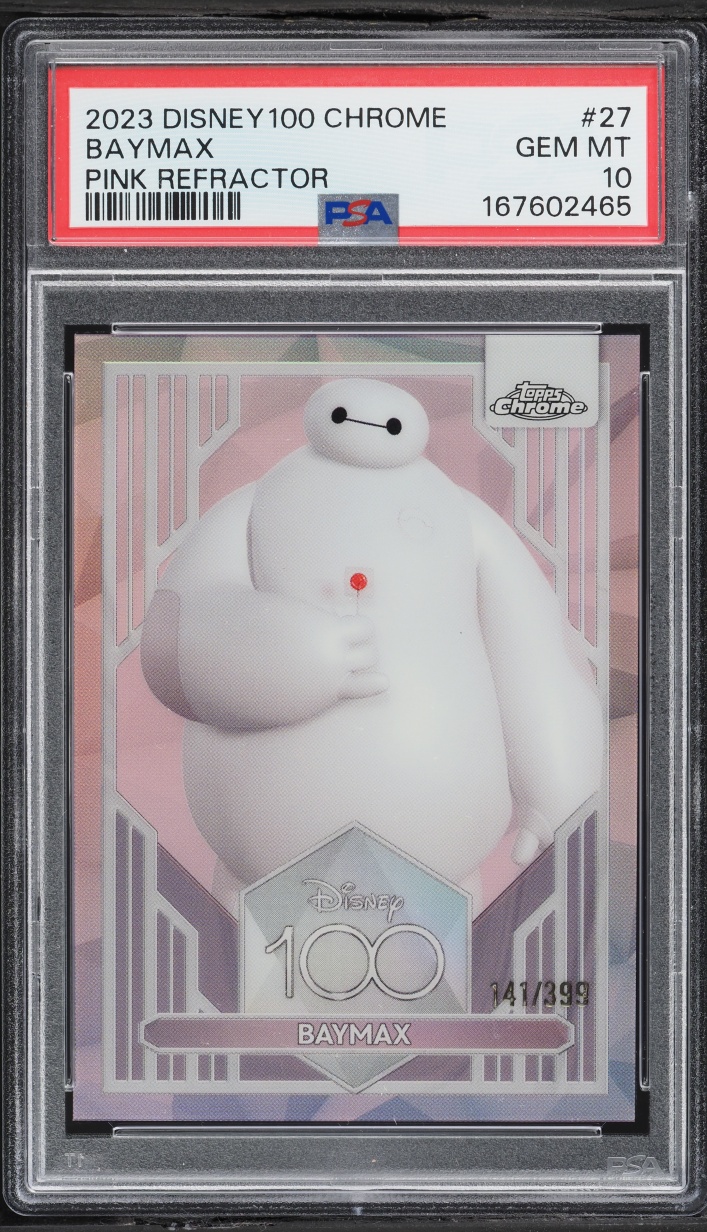 2023 Topps Chrome Disney 100 Pink Refractor Baymax /399 #27 PSA 10 GEM MINT