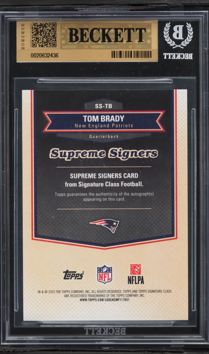 2025 Topps Signature Class Supreme Signers Red Tom Brady AUTO JSY # 12/25 #SS-TB BGS 9.5 GEM - Photo 2