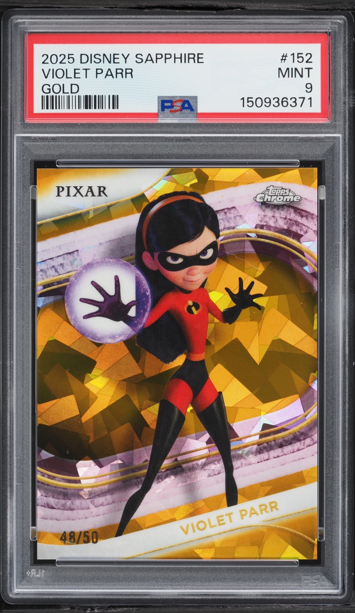2025 Topps Chrome Disney Sapphire Edition Gold Violet Parr /50 #152 PSA 9 MINT