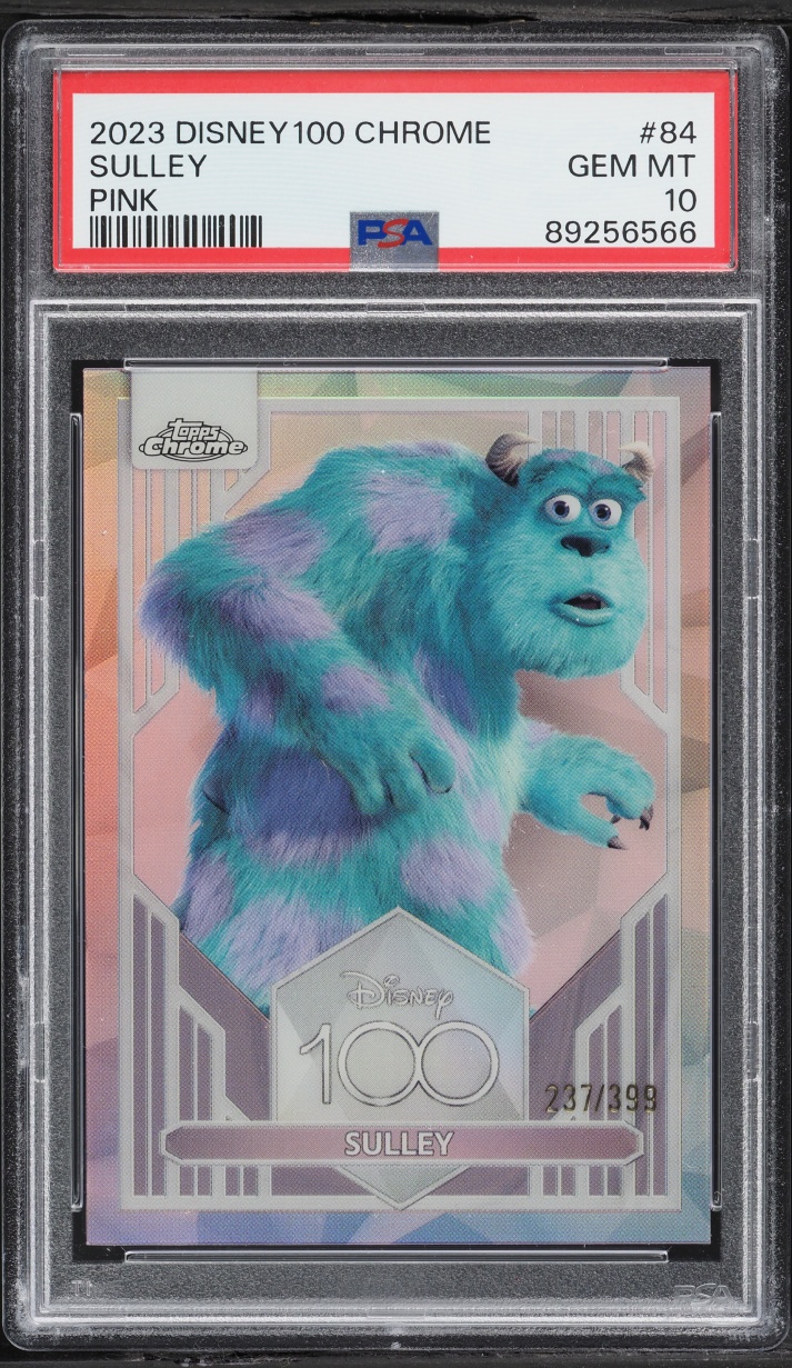 2023 Topps Chrome Disney 100 Pink Refractor Sulley /399 #84 PSA 10 GEM MINT