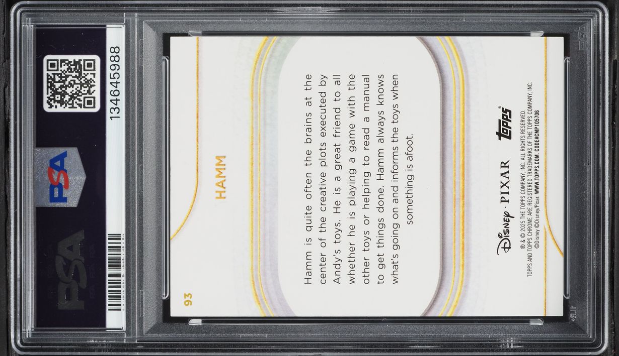 2025 Topps Chrome Disney Gold Refractor Hamm /50 #93 PSA 9 MINT - Photo 2