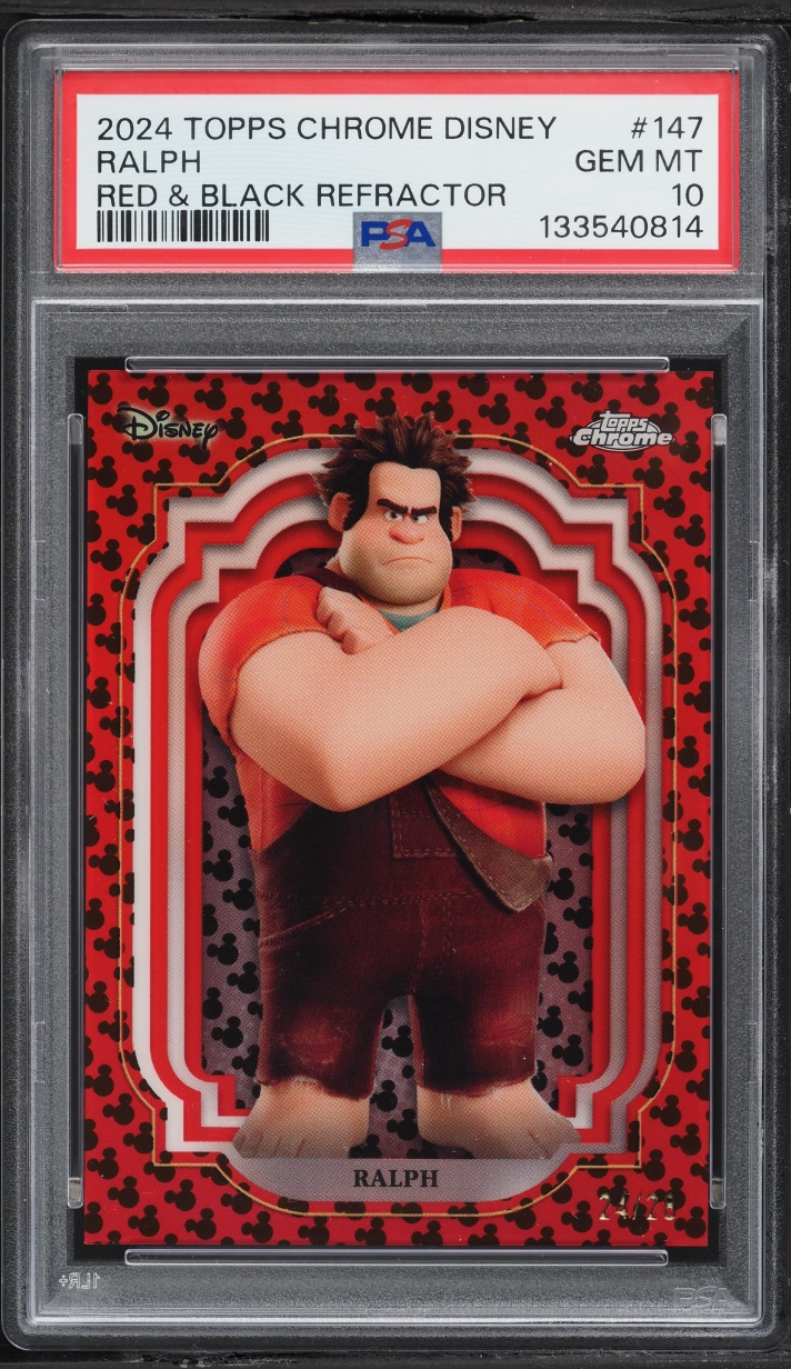 2024 Topps Chrome Disney Red & Black Refractor Ralph /28 #147 PSA 10 GEM MINT