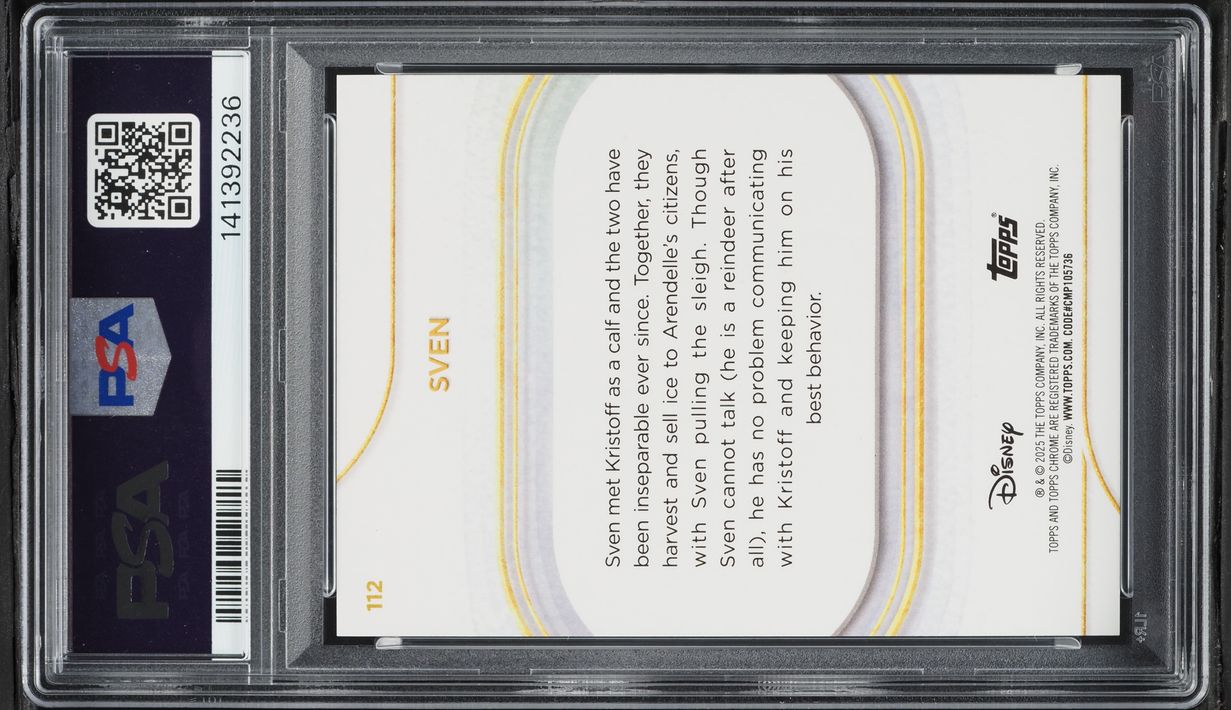 2025 Topps Chrome Disney Black Wave Sven /10 #112 PSA 10 GEM MINT - Photo 2