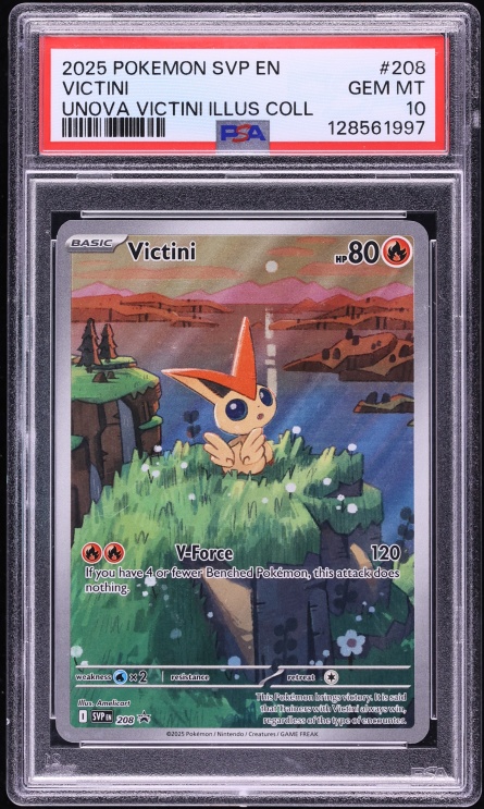 2025 Pokemon Scarlet & Violet Promo Unova Illustration Alt Art Victini #208 PSA 10 GEM MINT