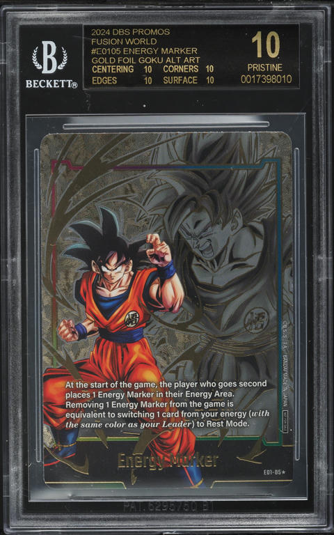 2024 Dragon Ball Super Fusion World Energy Marker Gold Goku CGC