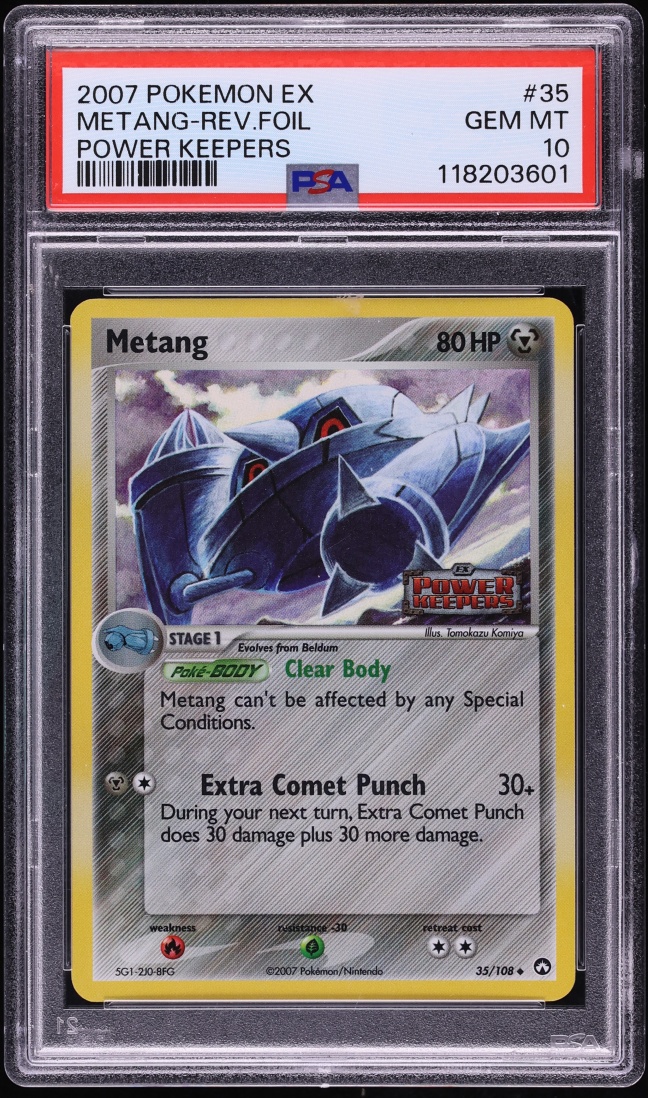 2007 Pokemon EX Power Keepers Reverse Holo Metang #35 PSA 10 GEM MINT