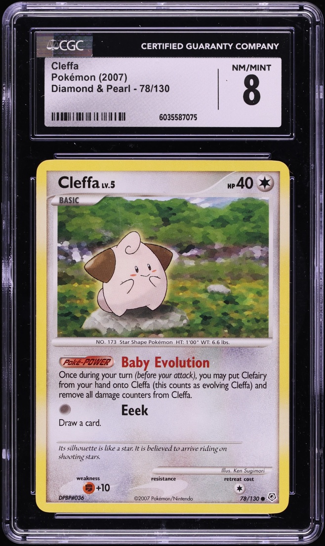 2007 Pokemon Diamond & Pearl Cleffa #78 CGC 8 NM-MT