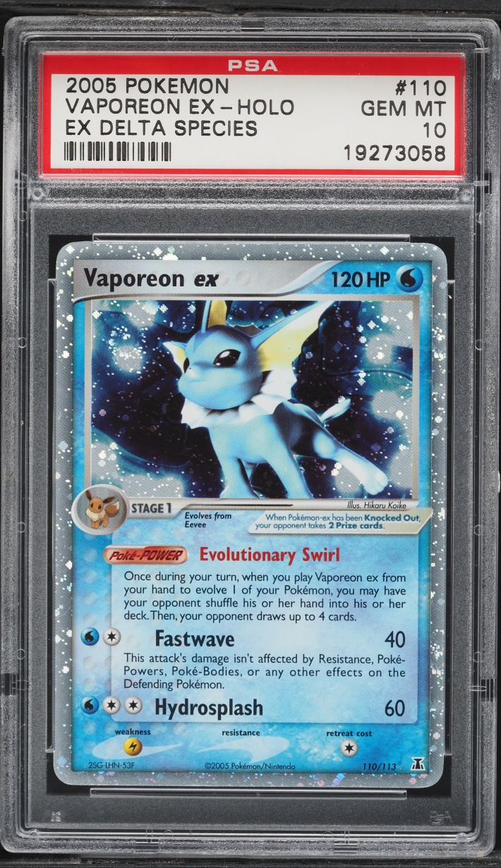 2005 Pokemon EX Delta Species Holo Vaporeon EX #110 PSA 10 GEM MINT