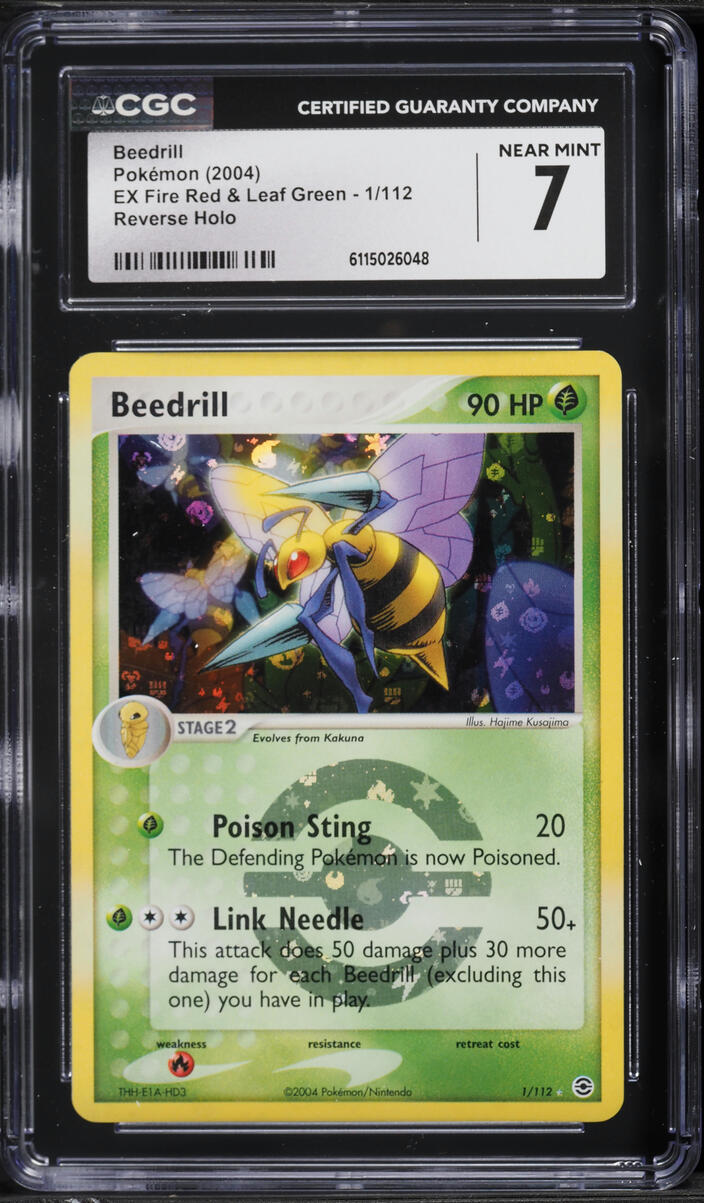2004 Pokemon EX Fire Red & Leaf Green Reverse Holo Beedrill #1 CGC 7 NRMT