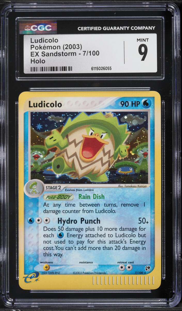 2003 Pokemon EX Sandstorm Holo Ludicolo #7 CGC 9 MINT