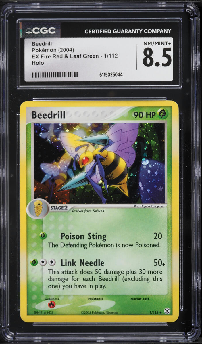2004 Pokemon EX Fire Red & Leaf Green Holo Beedrill #1 CGC 8.5 NM-MT+
