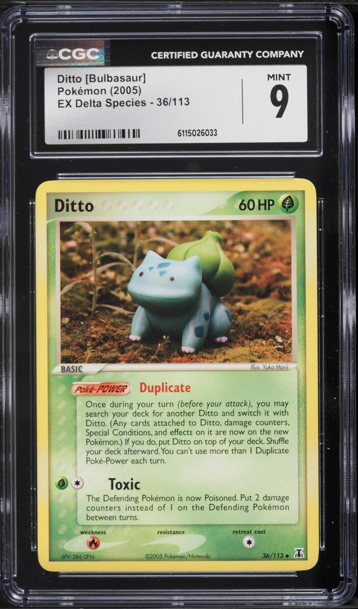 2005 Pokemon EX Delta Species Ditto [Bulbasaur] #36 CGC 9 MINT