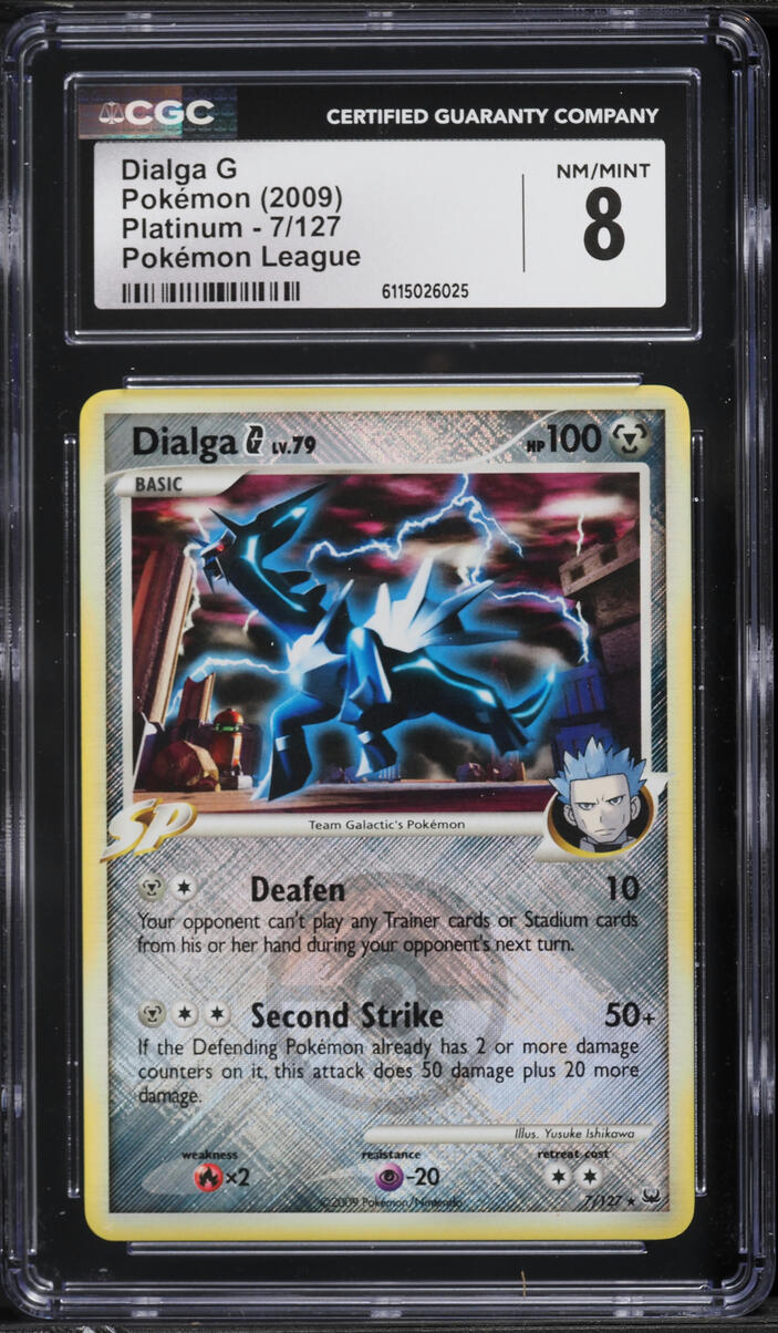2009 Pokemon Platinum Pokemon League Cross Holo Dialga G #7 CGC 8 NM-MT