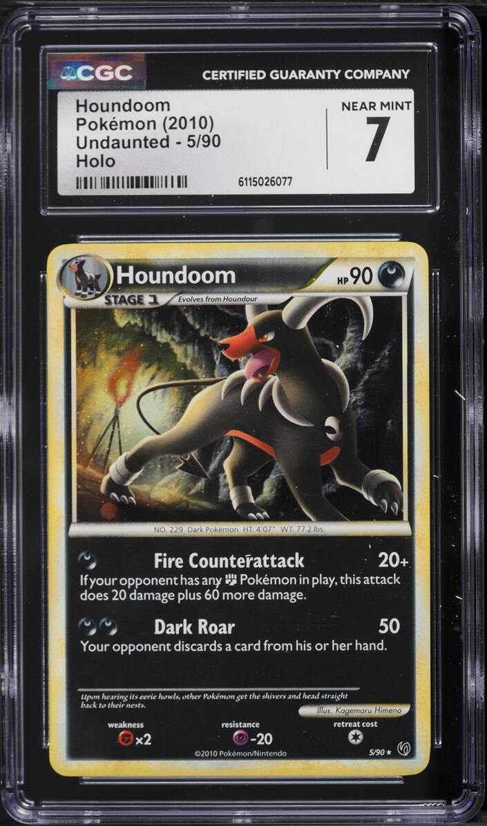2010 Pokemon HeartGold & SoulSilver Undaunted Holo Houndoom #5 CGC 7 NRMT