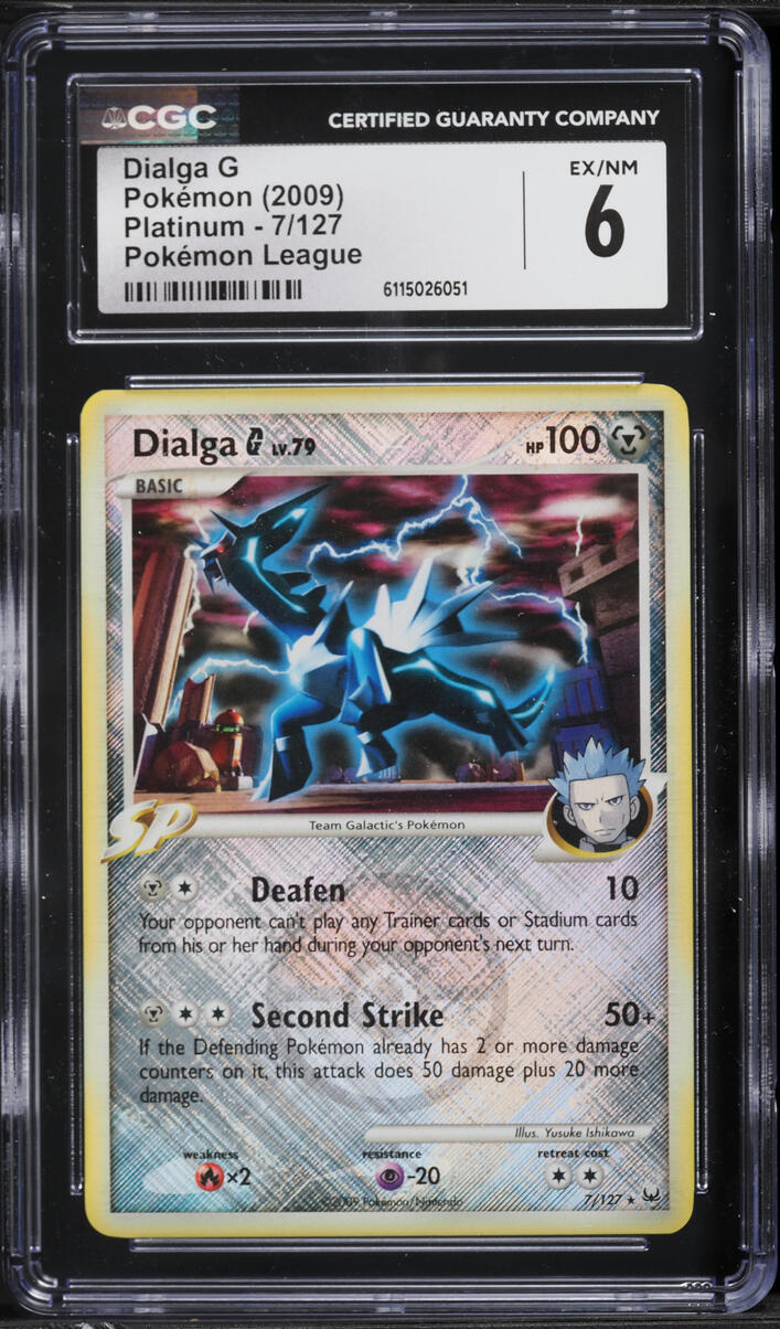 2009 Pokemon Platinum League Cross Holo Dialga G #7 CGC 6 EXMT