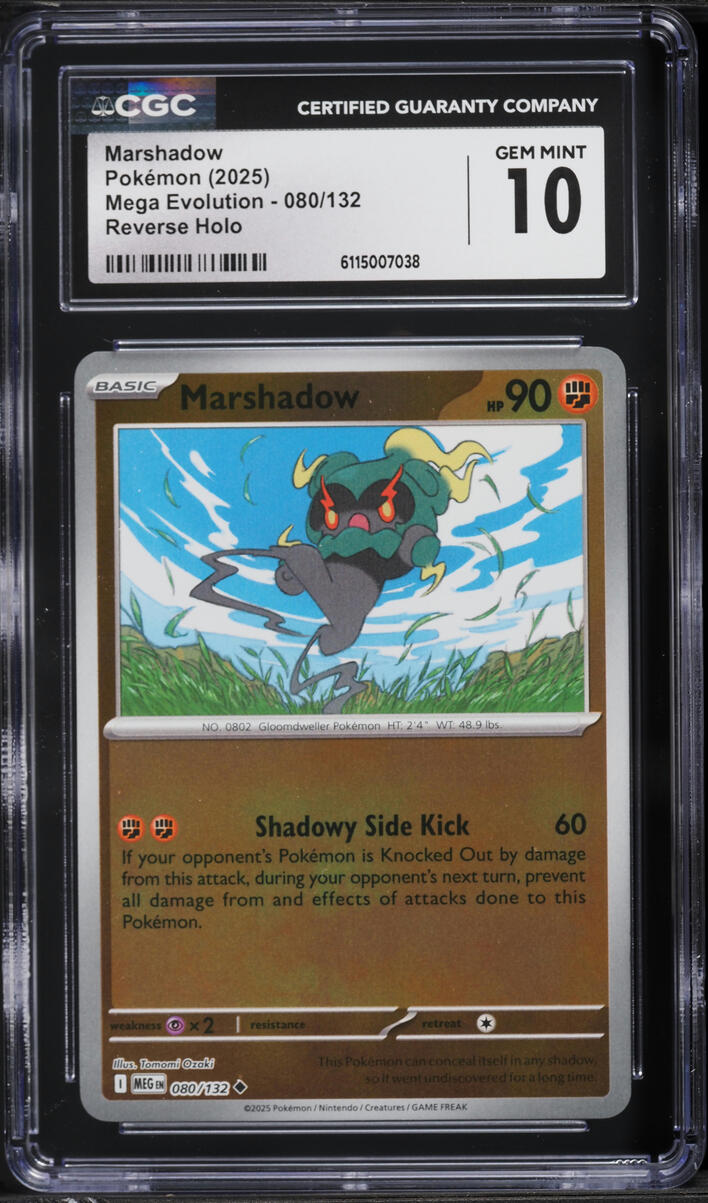 2025 Pokemon Mega Evolution Reverse Holo Marshadow #80 CGC 10 GEM MINT