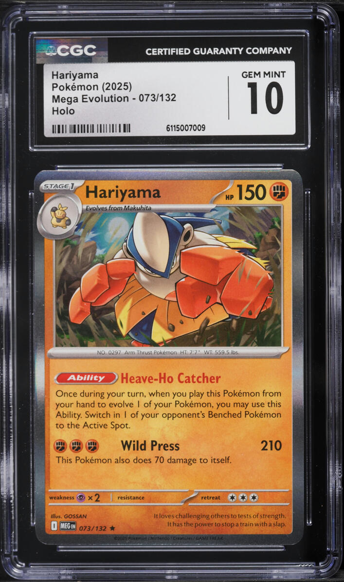 2025 Pokemon Mega Evolution Holo Hariyama #73 CGC 10 GEM MINT