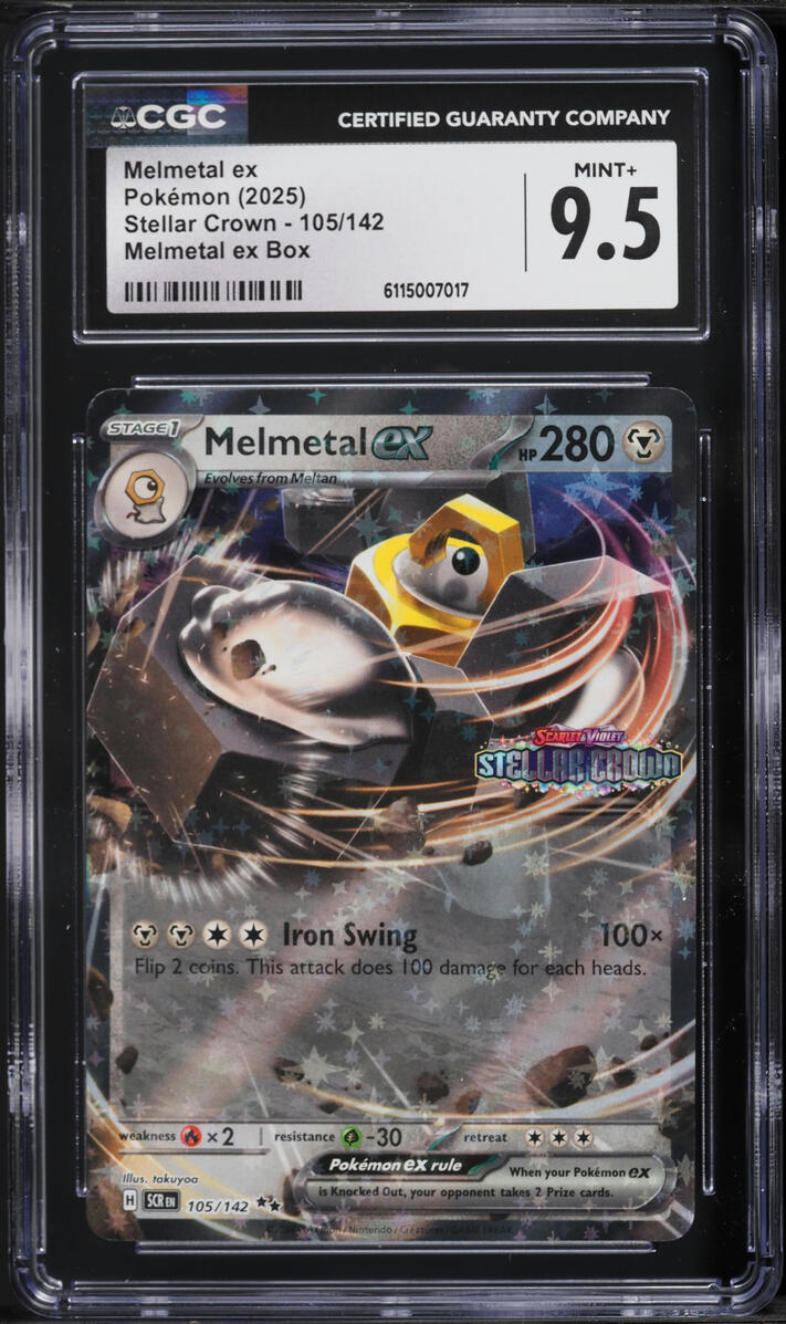 2025 Pokemon Stellar Crown Melmetal ex Box Melmetal ex #105 CGC 9.5 MINT+