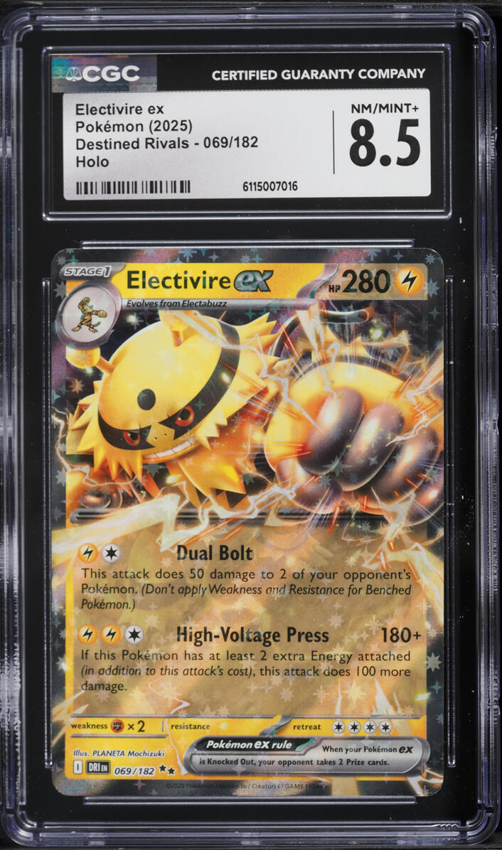 2025 Pokemon Scarlet & Violet Destined Rivals Holo Electivire EX #69 CGC 8.5 NM-MT+