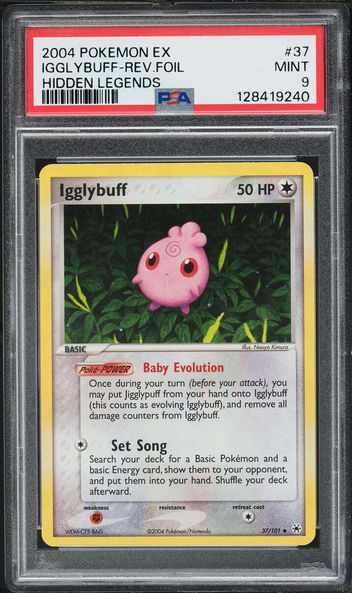 2004 Pokemon EX Hidden Legends Reverse Holo Igglybuff #37 PSA 9 MINT