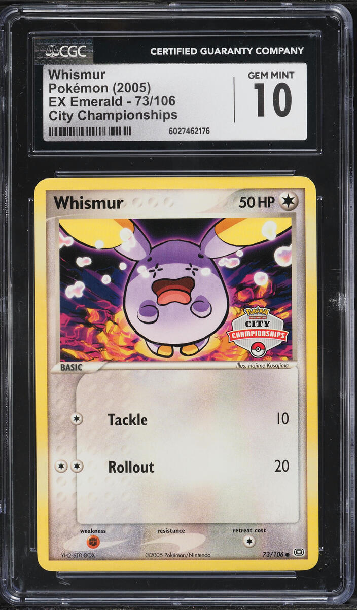 2005 Pokemon EX Emerald City Championships Whismur #73 CGC 10 GEM MINT