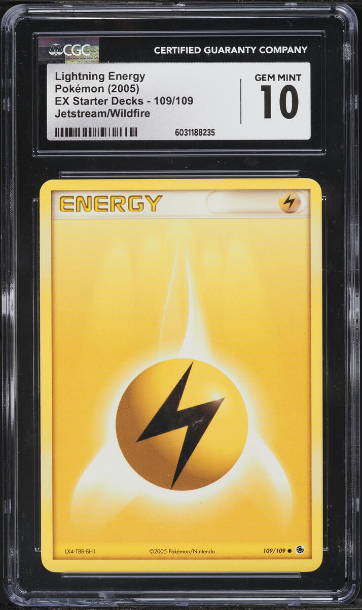 2005 Pokemon EX Starter Decks Jetstream Wildfire Lightning Energy #109 CGC 10 GEM MINT
