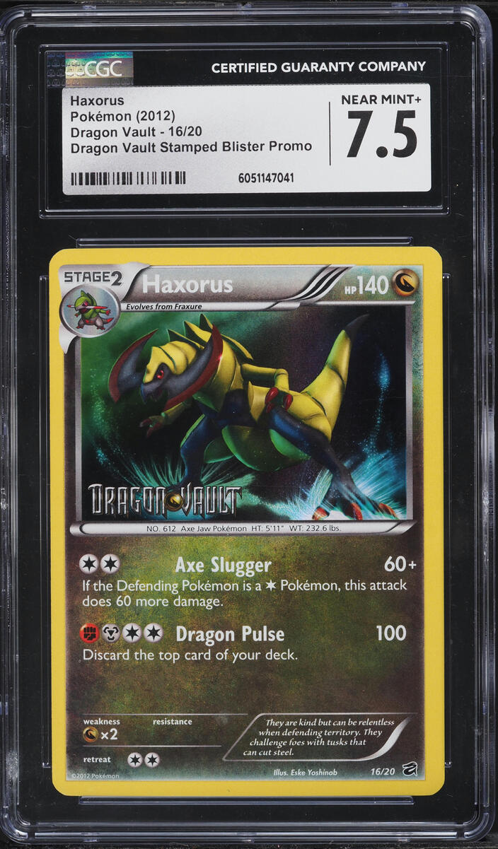 2012 Pokemon BW Dragon Vault Dragon Vault Stamped Blister Promo Haxorus #16 CGC 7.5 NRMT+