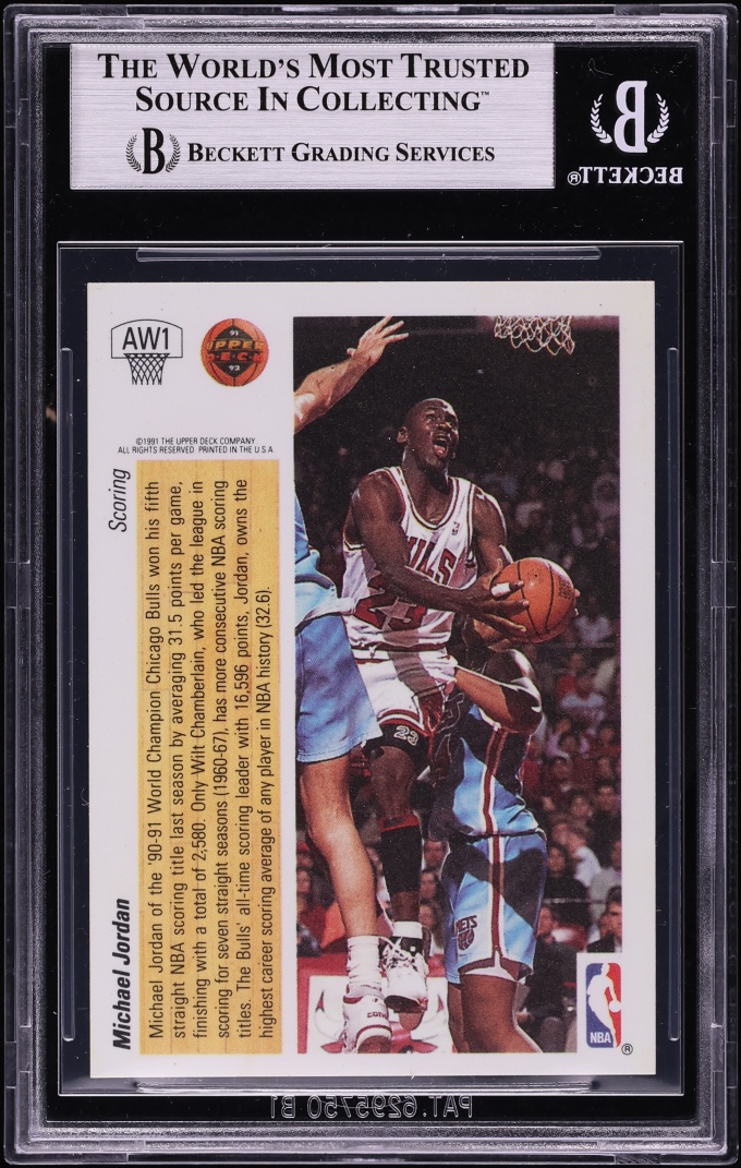 1992 Upper Deck Award Winner Holograms Michael Jordan #AW1 BGS 9 MINT