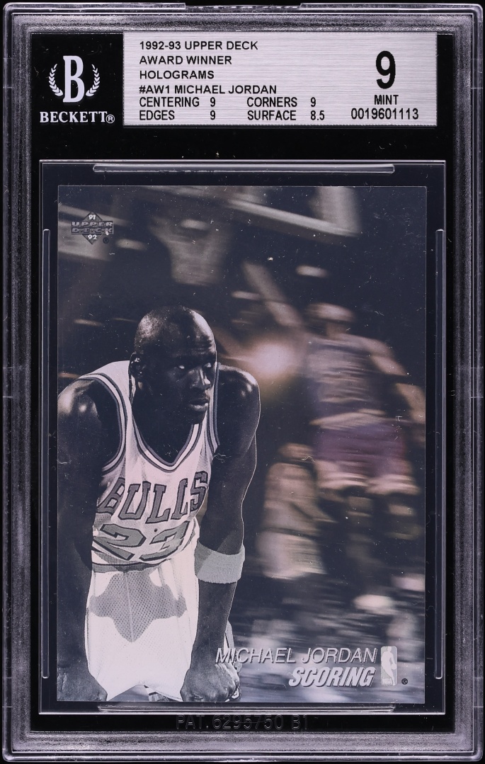 1992 Upper Deck Award Winner Holograms Michael Jordan #AW1 BGS 9 MINT