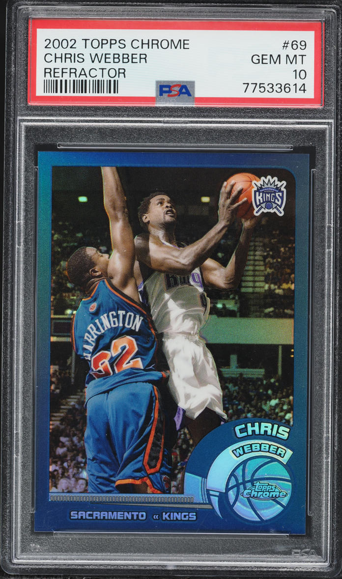 2002 Topps Chrome Refractor Chris Webber #69 PSA 10 GEM MINT