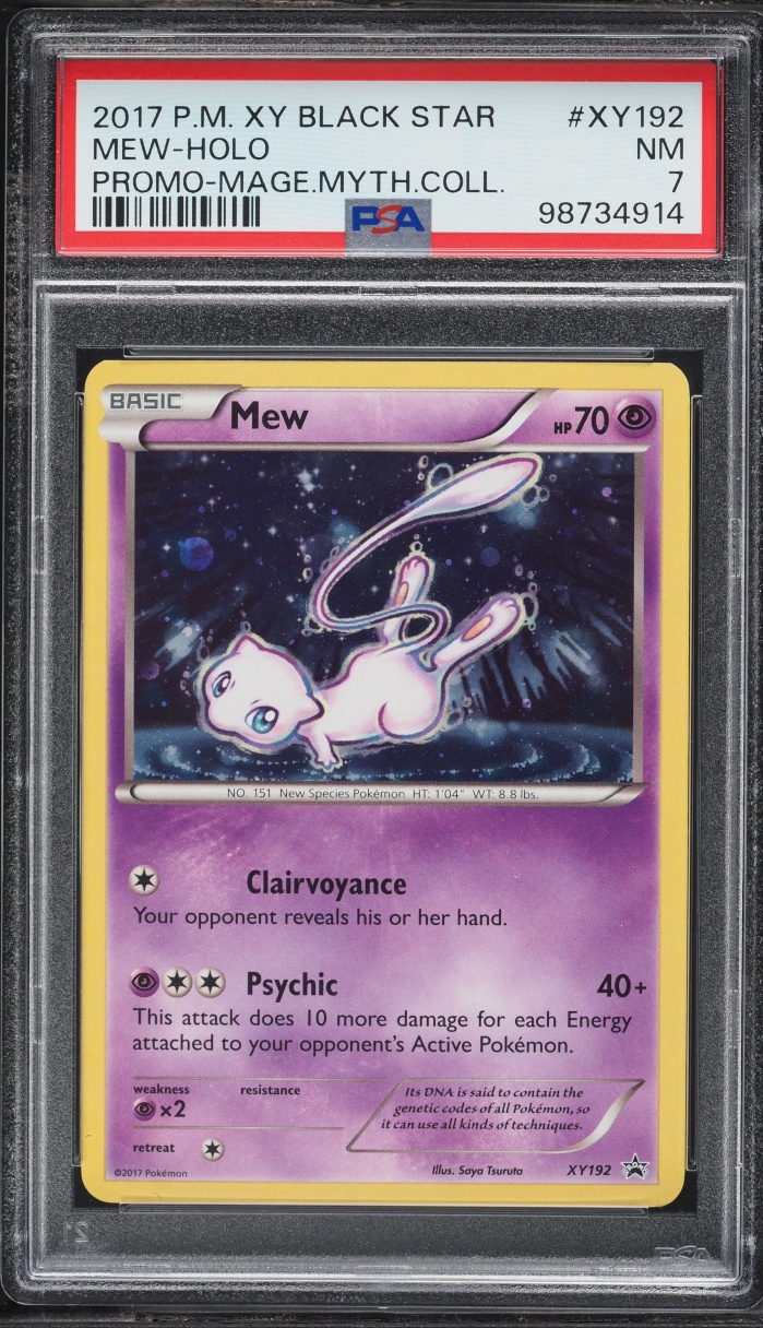 2017 Pokemon XY Black Star Promo Magearna Mythical Collection Holo Mew #XY192 PSA 7 NRMT