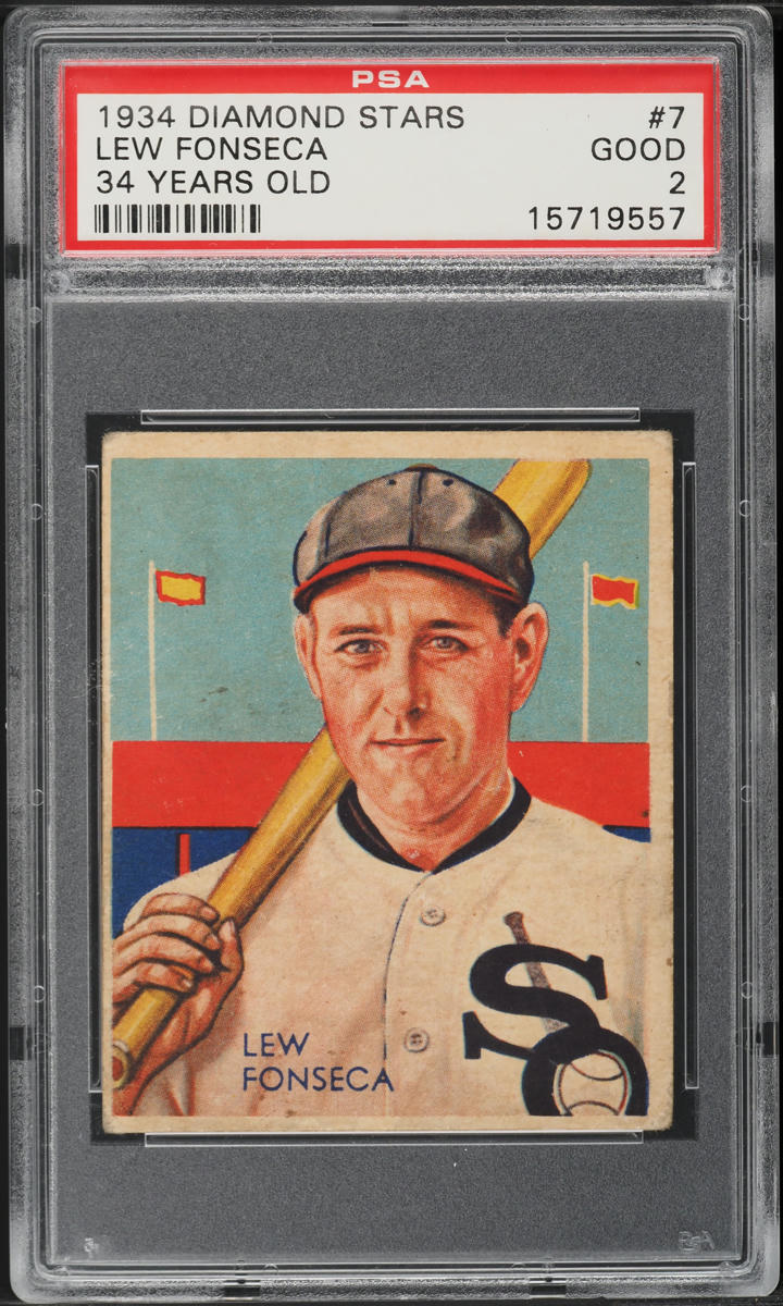 1934 Diamond Stars Lew Fonseca 34 YEARS OLD #7 PSA 2 GD