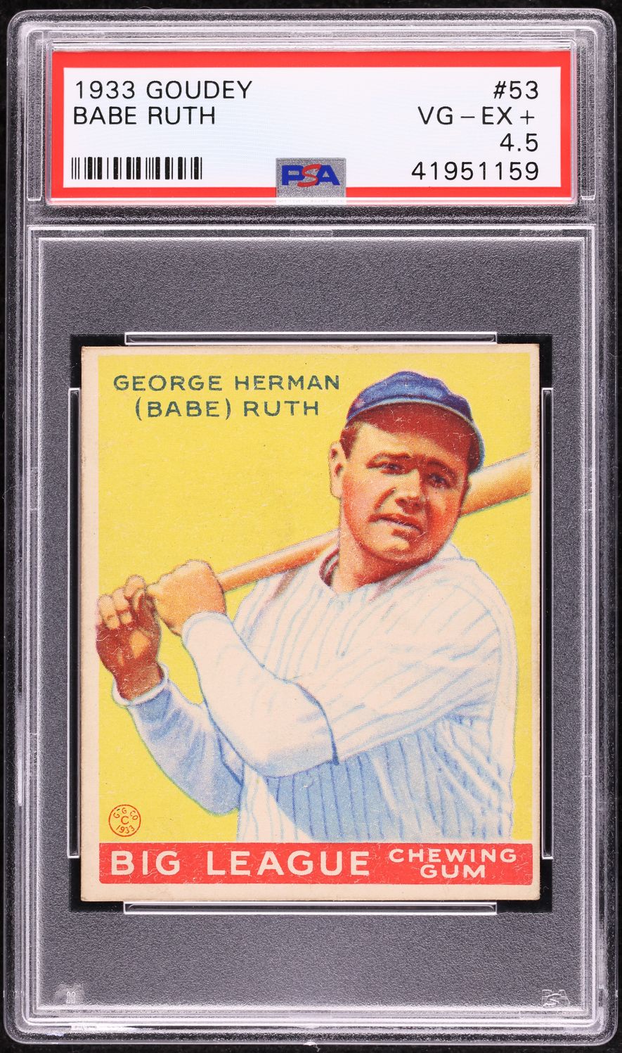 1933 Goudey Babe Ruth #53 PSA 4.5 VGEX+