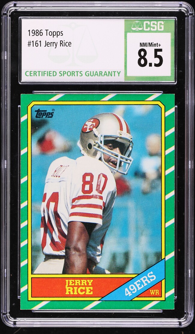 1986 Topps Football Jerry Rice ROOKIE #161 CSG 8.5 NM-MT+