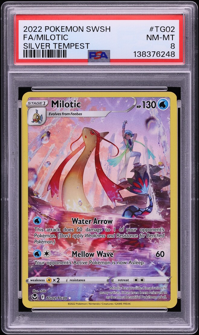 2022 Pokemon Sword & Shield Silver Tempest CHR Milotic #TG02 PSA 8 NM-MT