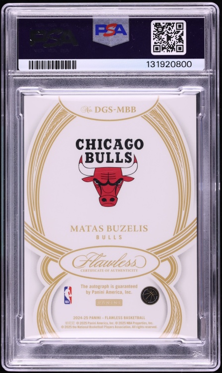 2024 Panini Flawless Draft Gem Platinum Matas Buzelis ROOKIE AUTO 1/1 #DGS-MBB PSA 10 GEM MINT