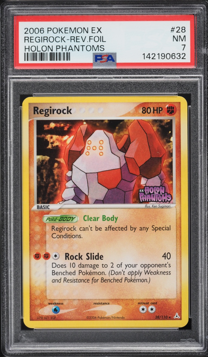 2006 Pokemon EX Holon Phantoms Reverse Holo Regirock #28 PSA 7 NRMT
