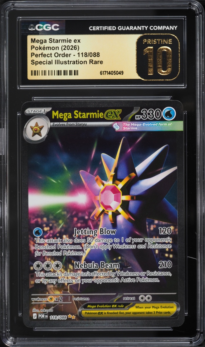 2026 Pokemon Mega Evolution Perfect Order SIR Mega Starmie EX #118 CGC 10 PRISTINE