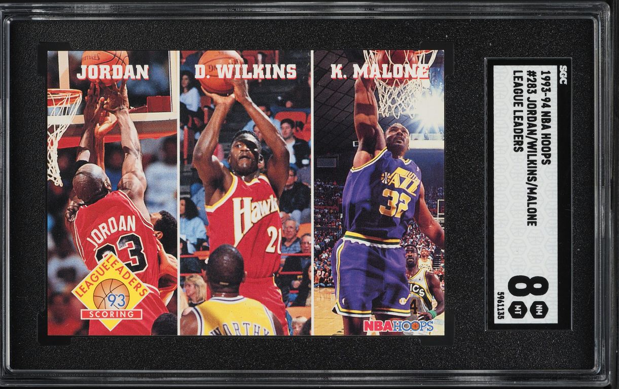 1993 Hoops Michael Jordan Karl Malone Dominque Wilkins LDRS #283 SGC 8 NM-MT