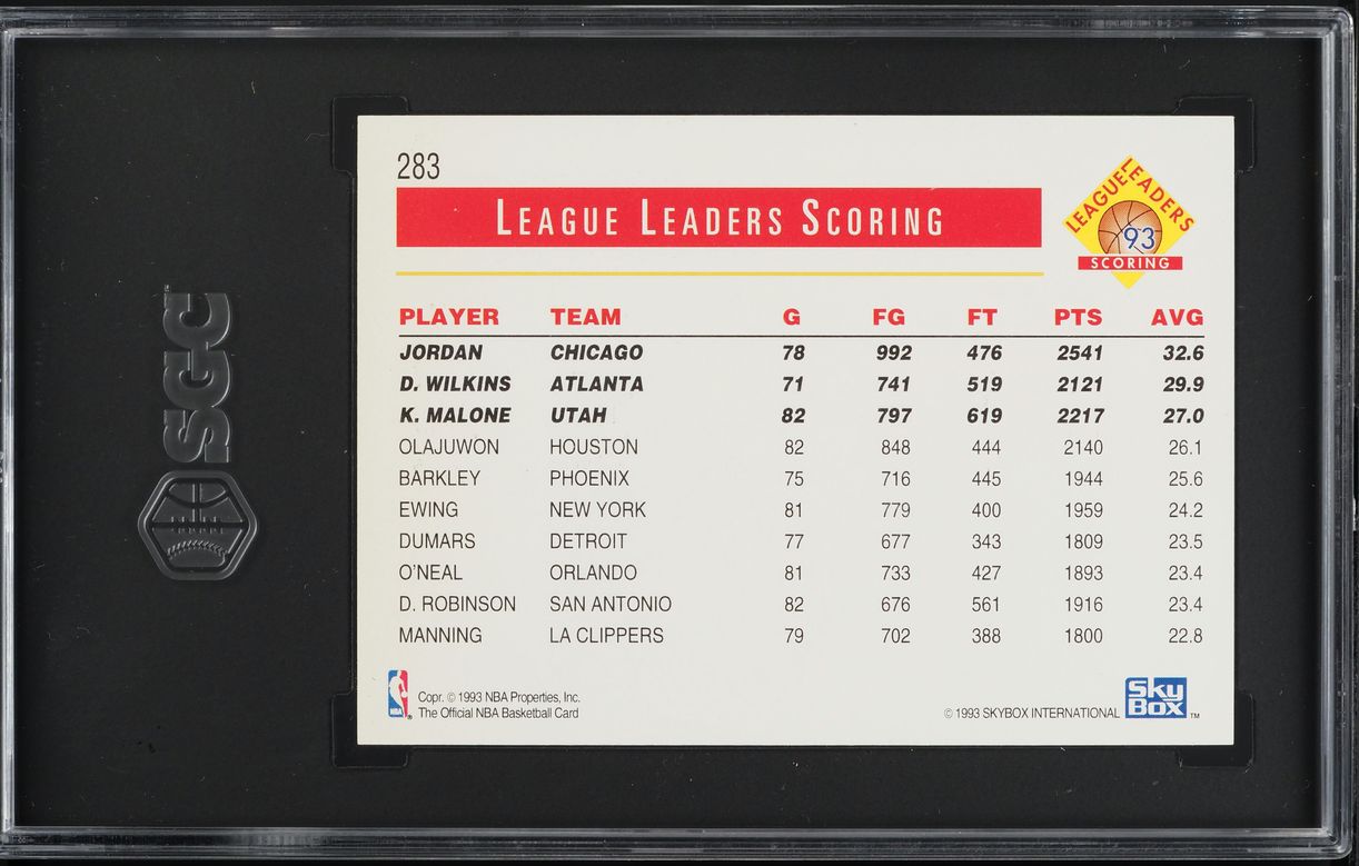 1993 Hoops Michael Jordan Karl Malone Dominque Wilkins LDRS #283 SGC 8 NM-MT