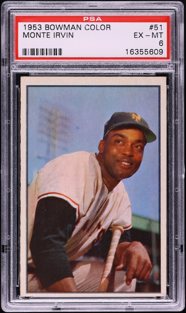 1953 Bowman Color Monte Irvin #51 PSA 6 EXMT